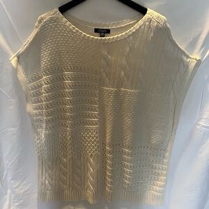 Chaps Ivory Cable Knit Sweater